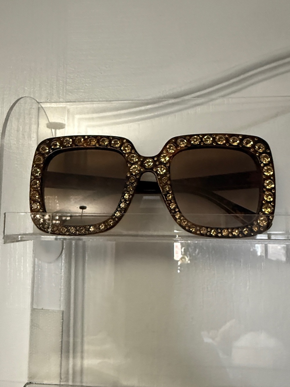 Brown rhinestone sunglasses